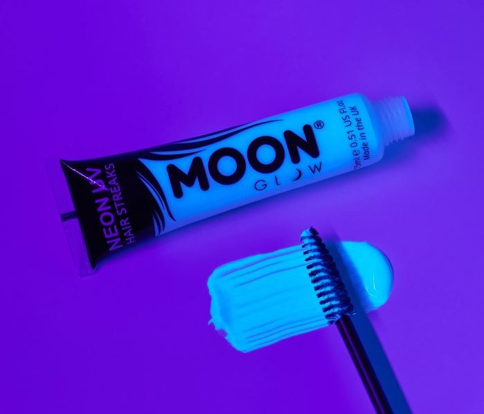 Moon Glow Neon UV Hair Streak Blue