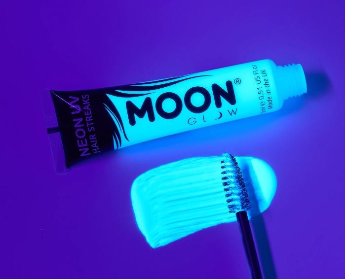 Moon Glow Neon UV Hair Streak White
