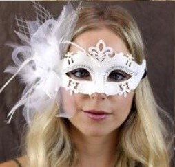Mask Venetian Feather White