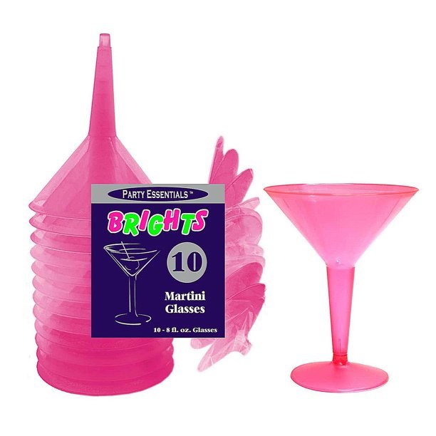 Martini Glasses Pink 8oz 10ct