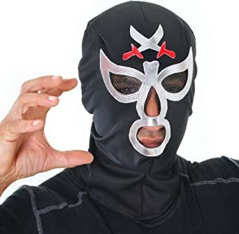 Mask Macho Wrestler Black/Silver