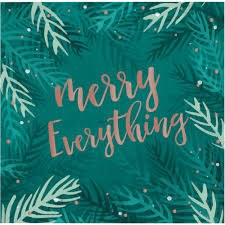 Merry Everything Foil Beverage Napkins ~ 24 Pack