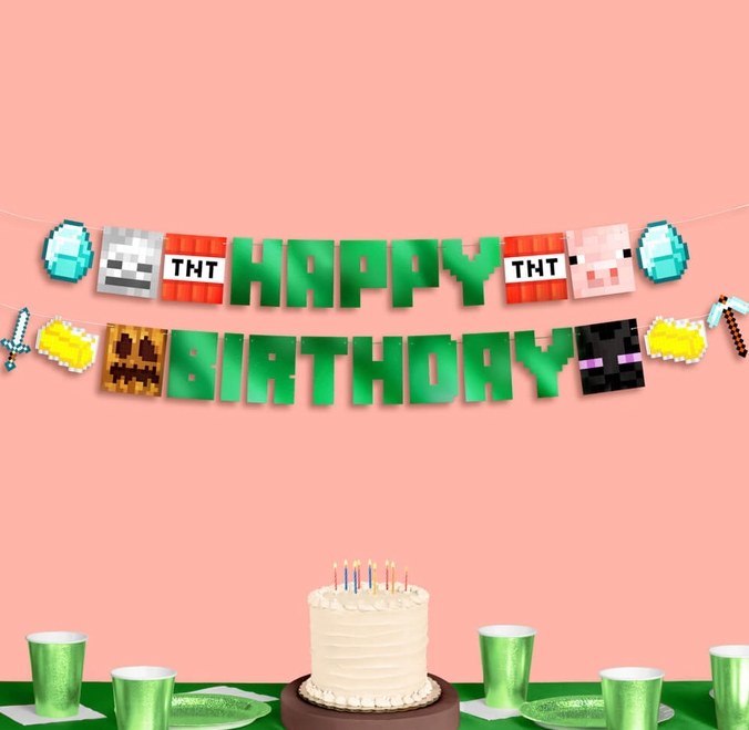 Banner Minecraft Pixel 5ft