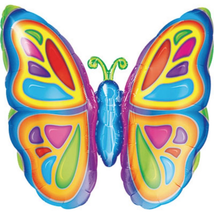 Butterfly, Jewel Shape • Jumbo 25&quot; Mylar Helium Ballo