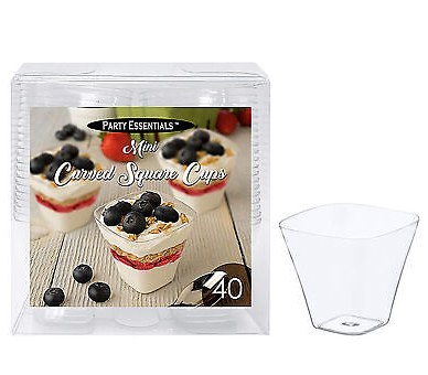 Cups Mini Squared Clear 40pk