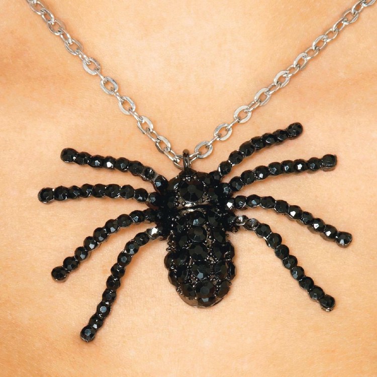 necklace black widow gemstone