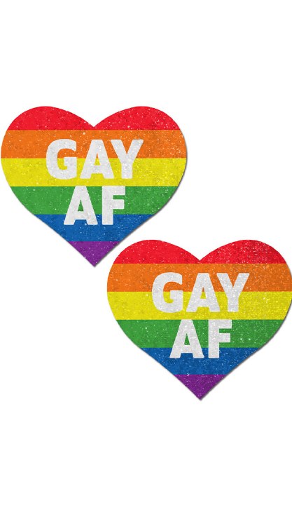 Pastease Rainbow Heart Gay AF Pasties