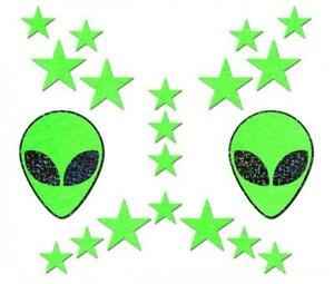 Pastease Alien Star Glow Set 18pc Pasties Body Stickers