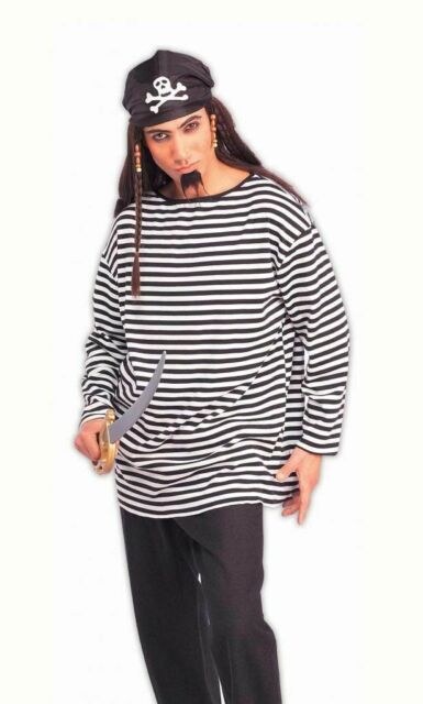 Pirate Shirt BlackWhite Stripe