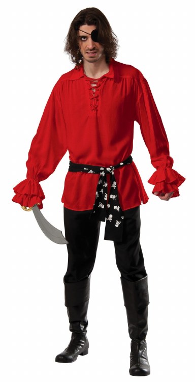 Pirate Shirt and Sash Adult Standard Size