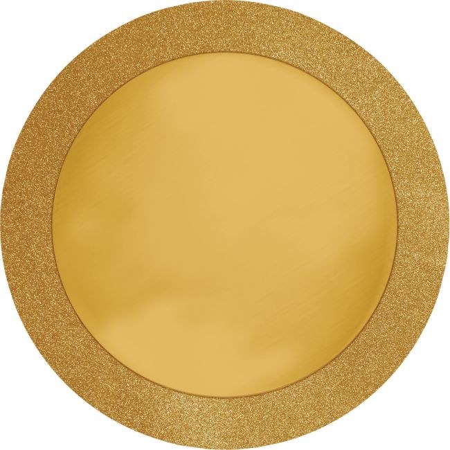 Placemat Gld Glitter Round