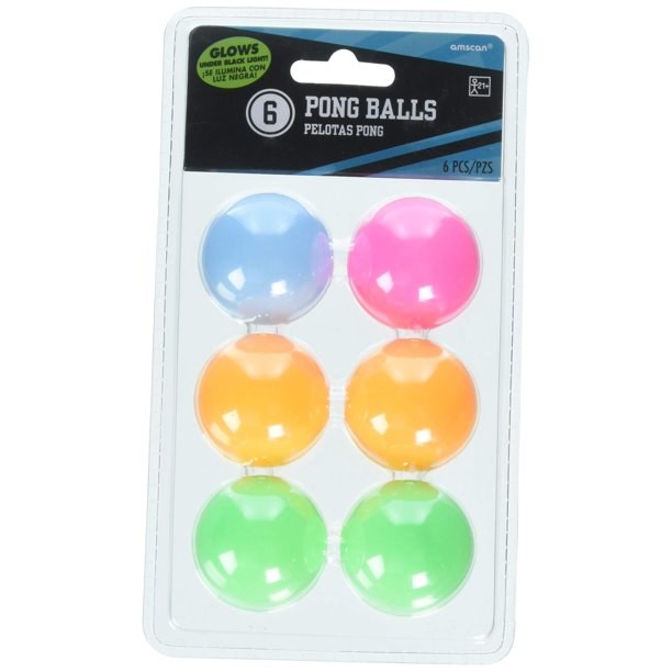 Pong Balls Neon 6pk