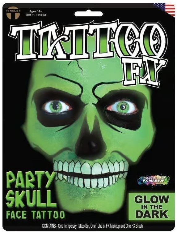 Tattoo FX Party Skull GLOW