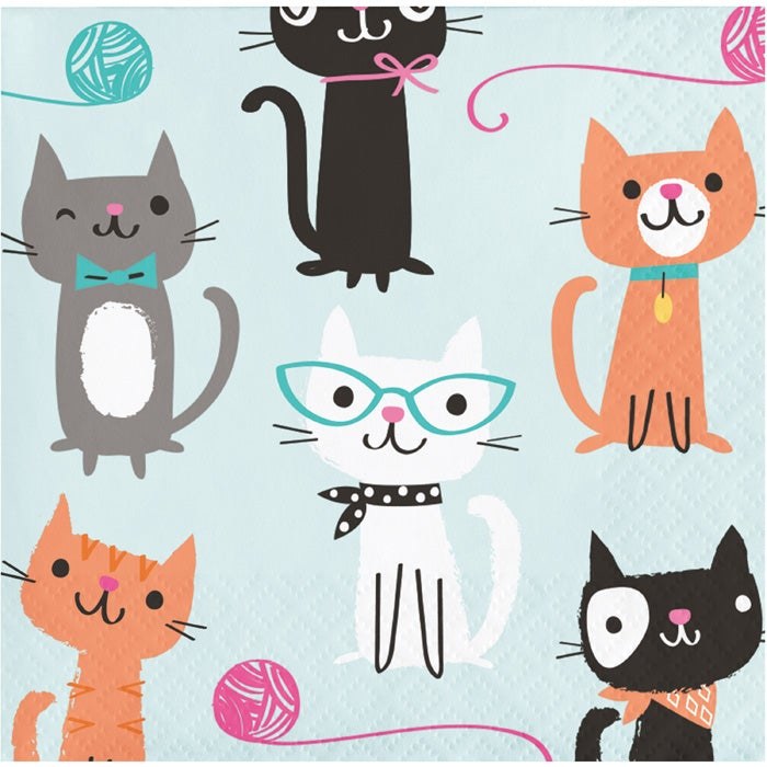 Purr-Fect Party Beverage Napkins 16ct