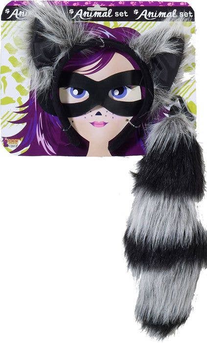 Raccoon Ear/Mask/Tail Set