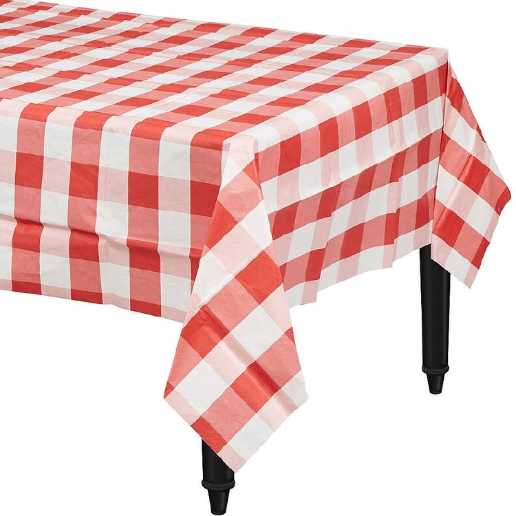 Red Check Tablecover Fabric