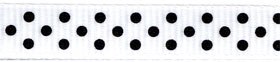 Ribbon White/Black 3/8in x 3yd