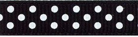 Ribbon Black/White 3/8in x 3yd