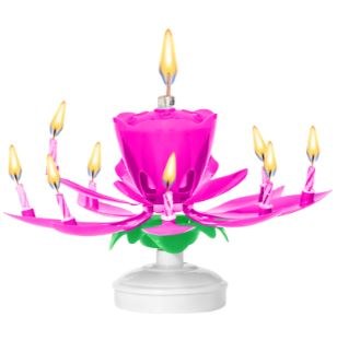 Spinning Flower Candle - Purple