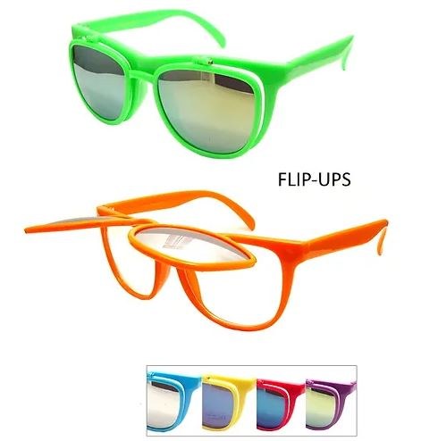 Sunglasses Flip-Up Neon Asst.