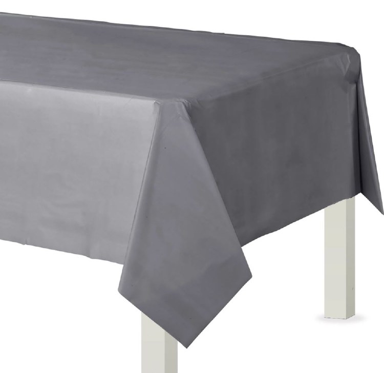 Silver Flannel -Backed Tablecover