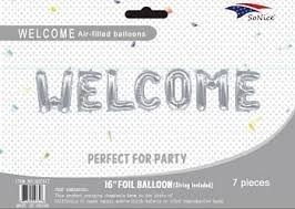 Air Fill Banner, "WELCOME" Silver (PLEASE READ DESCRIPTION)