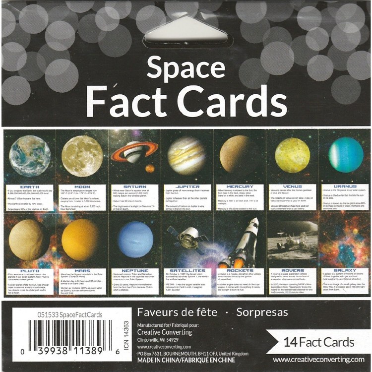 Space Blast Fact Cards
