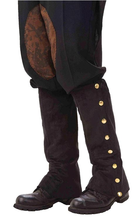 Spats Black Suede Steampunk