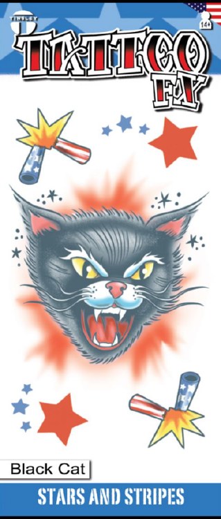 Tattoo Stars &amp; Stripes Cat