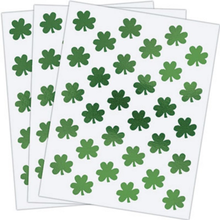 Metallic Mini Shamrock Stickers ~ 1 Sheets/30 Stickers