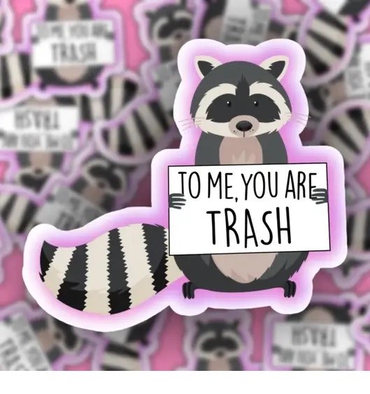 Sticker You Are Trash Raccoon