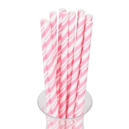 Straws Paper Candy Pink
