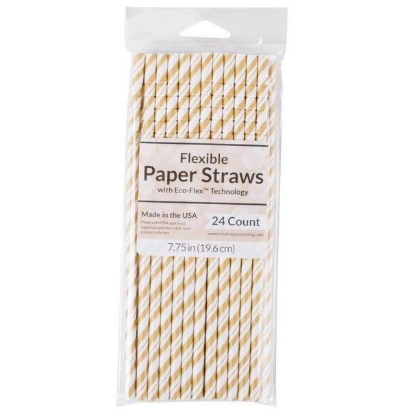Straws Paper Gold
