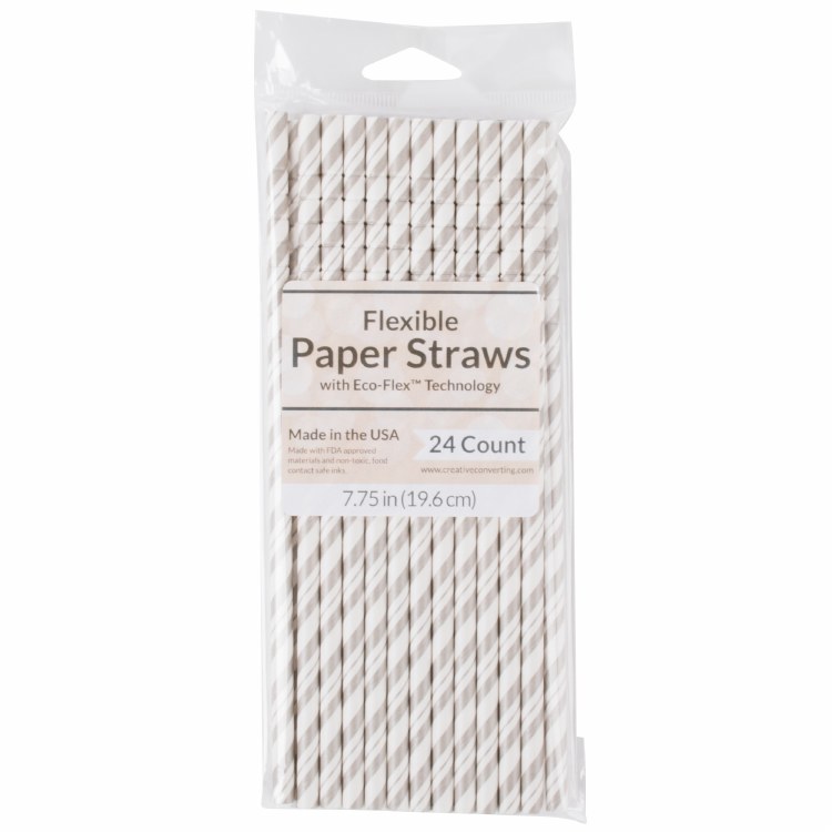 Straws Paper Silver