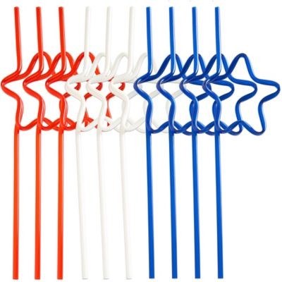Straws Patriotic Stars 10pk