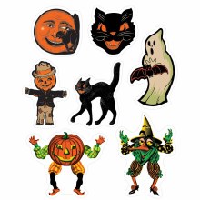 Vintage Halloween Clings 7ct