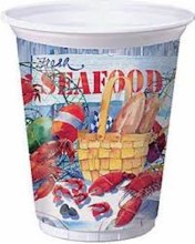 Seafood Celebration ~ 16 oz. Plastic Cups; 8 Pack