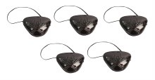 Plastic Skull & Crossbones Eye Patch Favors • 5 Pack
