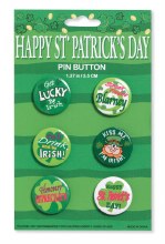Happy St. Patrick's Day Buttons ~ 6 Pieces