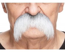 Thick Moustache Grey/White