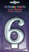 Candle Silver Number 6
