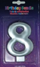 Candle Silver Number 8