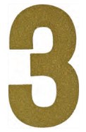 Cake Topper Gold Number 3