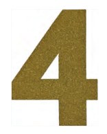 Cake Topper Gold Number 4