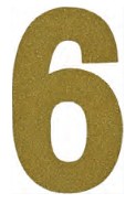 Cake Topper Gold Number 6