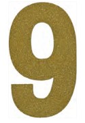 Cake Topper Gold Number 9
