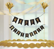 Gold Birthday Cake Pick