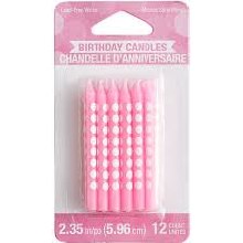 Candles Polka Dot Candy Pink 12ct