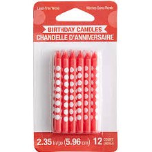 Candles Polka Dot Classic Red 12ct