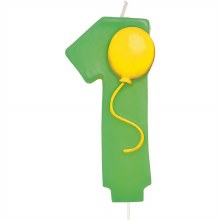 Number 1 Balloon Birthday Candle